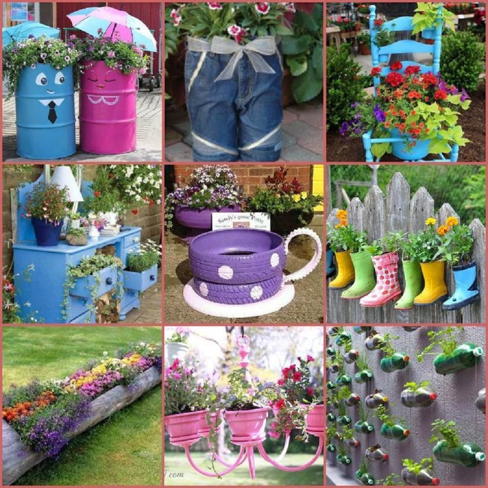 How to decorate garden with recycled things