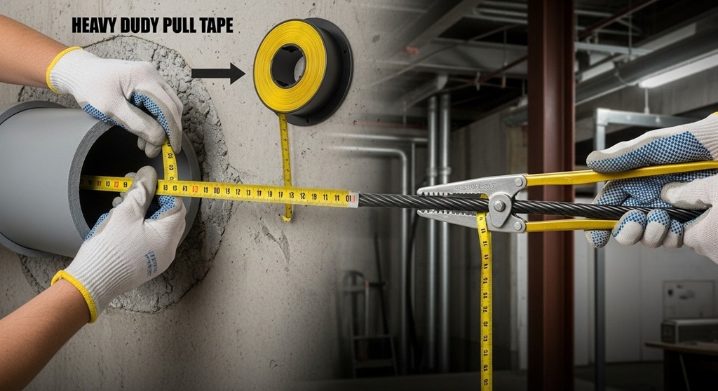 Heavy-duty pull tape used for industrial conduit pulling in large diameter conduit