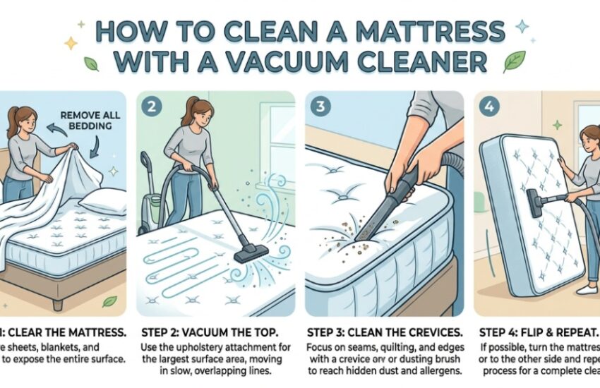 vacuum cleaning mattress with upholstery attachment step by step