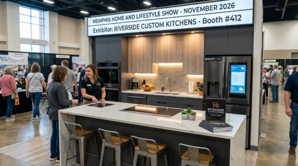 Modern kitchen display set up by an exhibitor at the Memphis Home and Lifestyle Show November 2026