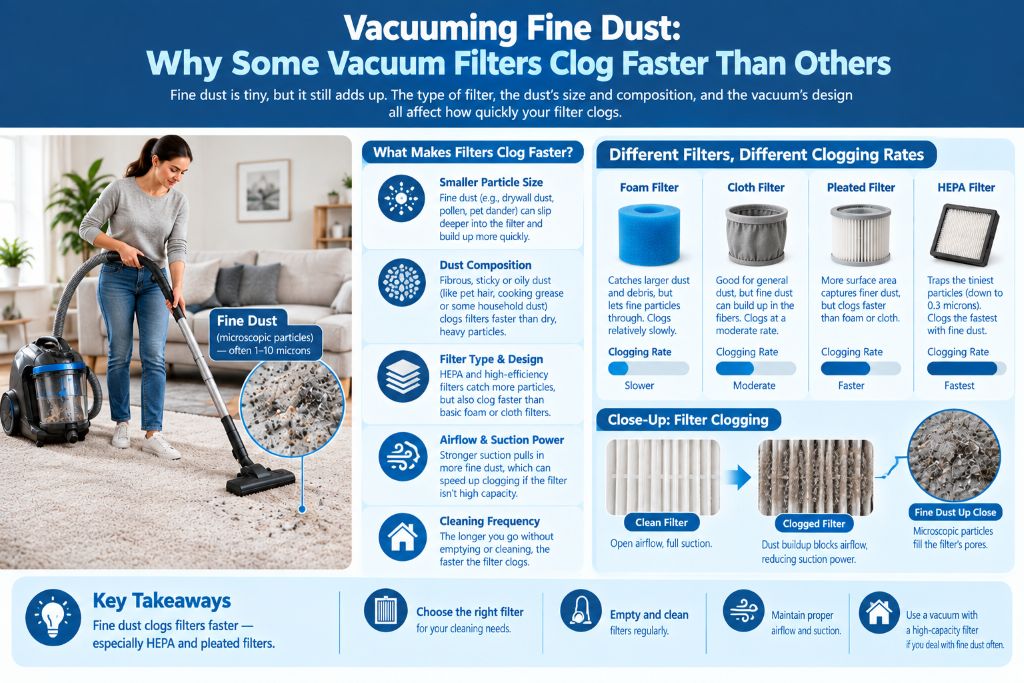 Vacuuming Fine Dust: Why Some Vacuum Filters Clog Faster Than Others