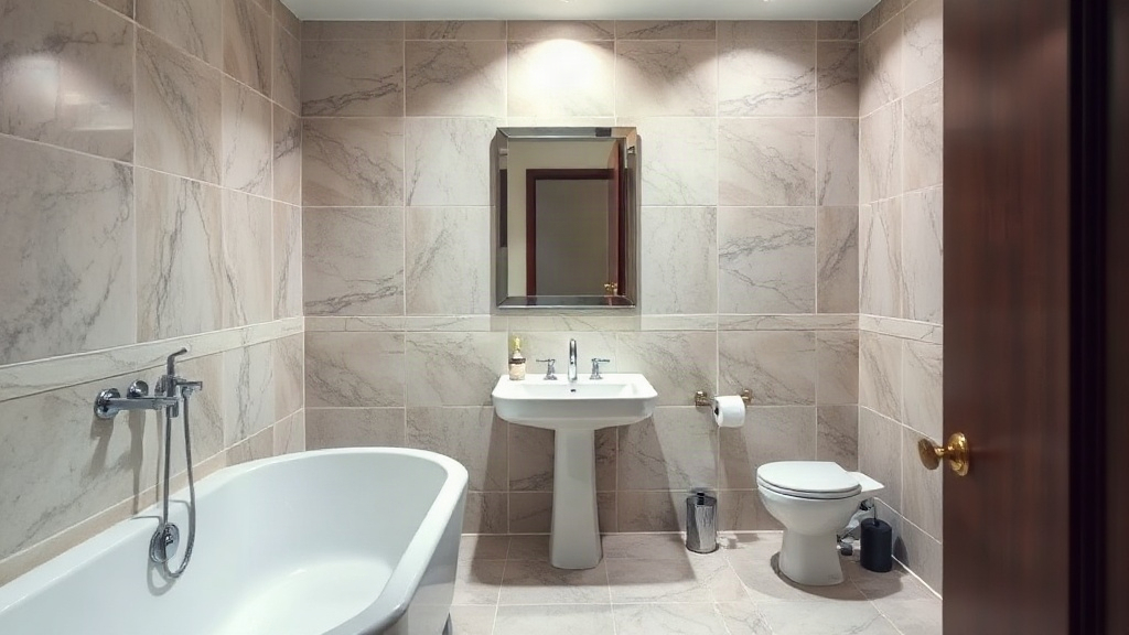 Clean bathroom with a white bathtub, pedestal sink, toilet, and mirrored cabinet.